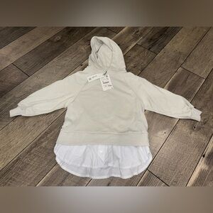 New Zara Girls Sweater with Attached Shirt Size 6